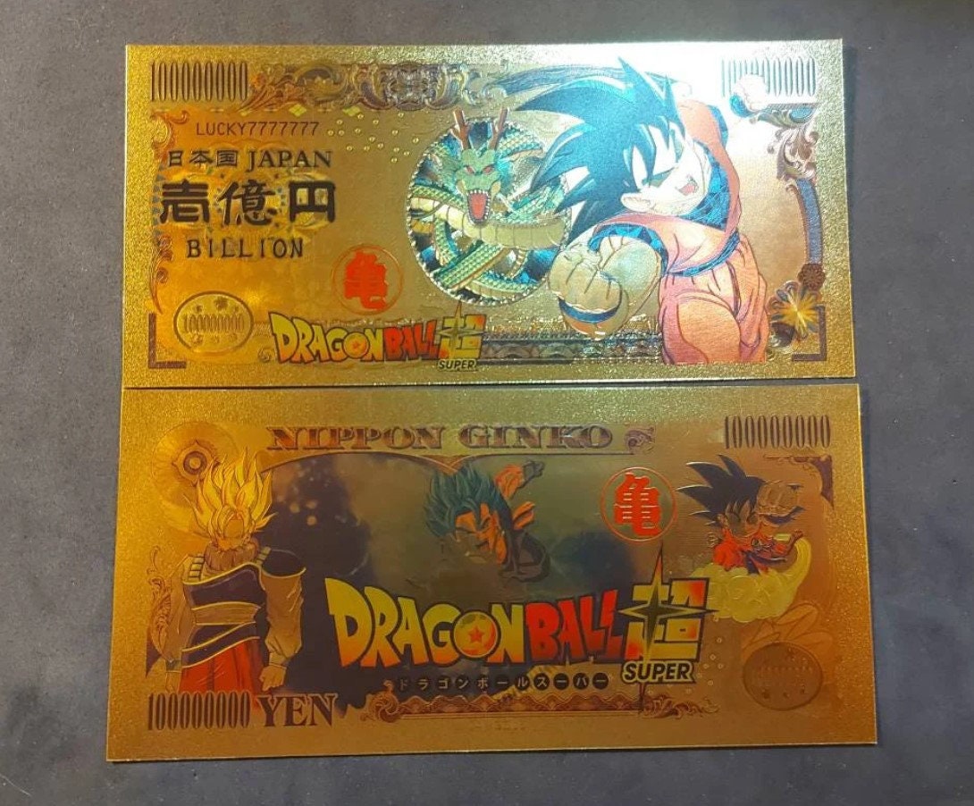 GOKU from Super Dragon Ball Z;  .9999 GOLD FOiL Billion Yen Note; Comes in a collector display holder