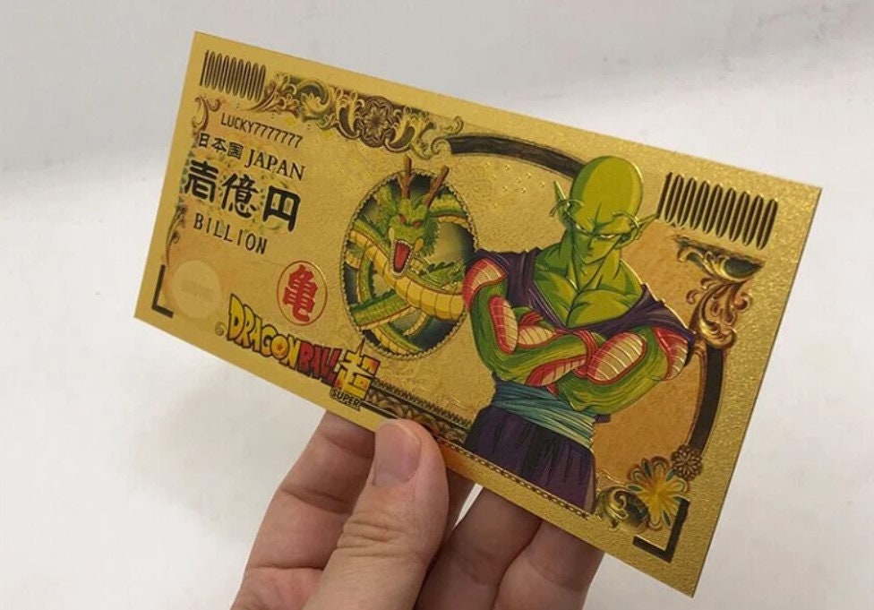 PICCOLO from Super Dragon Ball Z;  .9999 GOLD FOil Billion Yen Note; Comes in a collector display holder