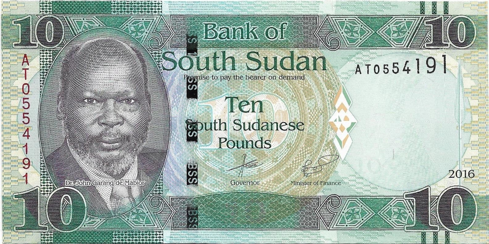 SOUTH SUDAN 10 South Sudanese Pounds banknote; P-12b, UNCIRCULATED from 2016; Water Buffalo