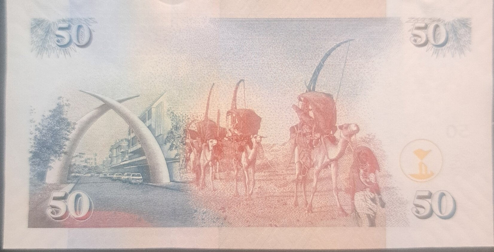 KENYA 50 Shillings; P-47e; UNCIRCULATED; 2010; featuring Camel Caravan ceremony