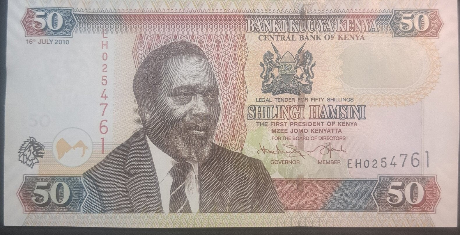 KENYA 50 Shillings; P-47e; UNCIRCULATED; 2010; featuring Camel Caravan ceremony