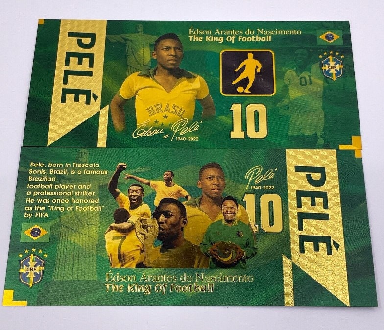 The Legend PELE; The "King Of Football";  .9999 GOLD FOIL Note; Fan Collectible; Colorful; Comes in a Collector Display holder