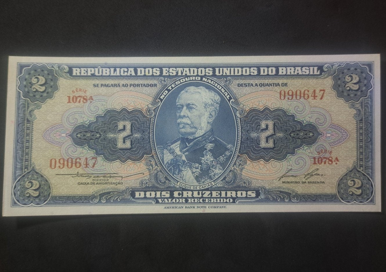 Brazil 2 Cruzeiros Banknote; P-151b; UNCIRCULATED, 1954-1958; features Military School