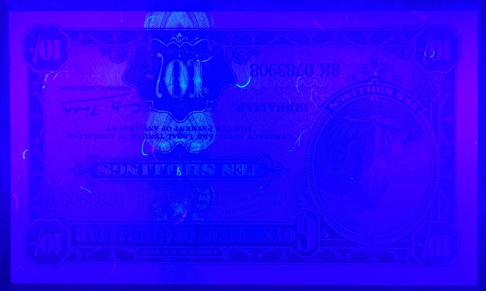 GIBRALTAR 10 Shillings Banknote, B-NP102; UNCIRCULATED, 2018; features the Rock of Gibraltar