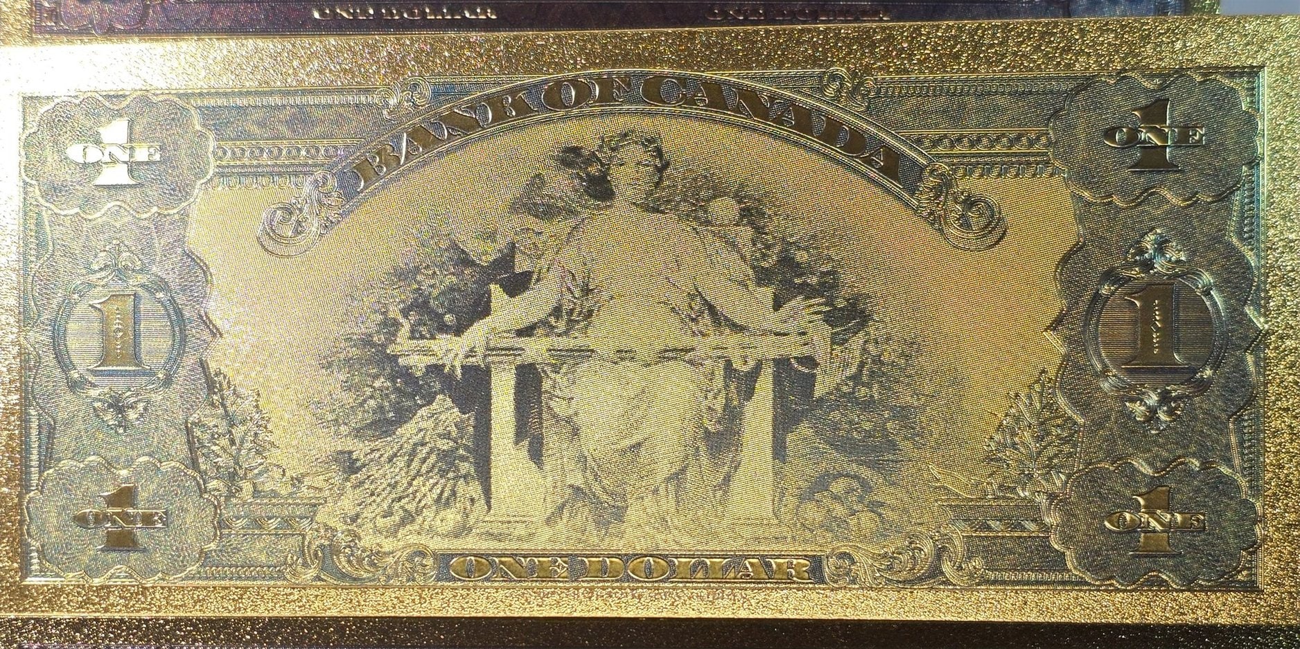 1935 CANADA Sir John A MacDonald 500 Dollar FANTASY .9999 GOLD Foil Note; Allegory of Fertility, Comes shipped in Collector display holder