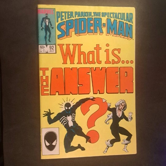 Peter Parker The SPECTACULAR SPiDERMAN #92 1984 (F-VF 8.0); Direct Edition; Black Costume