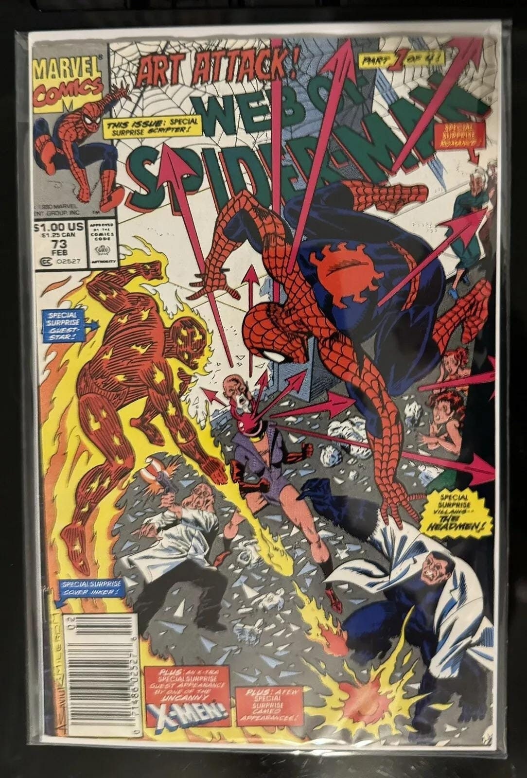 WEB Of SPiDERMAN #73 from 1991; (VF-NM 9.0) Newsstand Edition; Features Human Torch