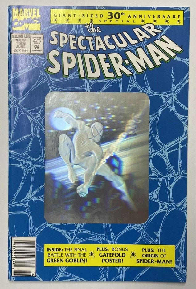The Spectacular Spiderman #189 30th Anniversary Issue, Hologram Cover (VF- NM 9.0); Newsstand Edition
