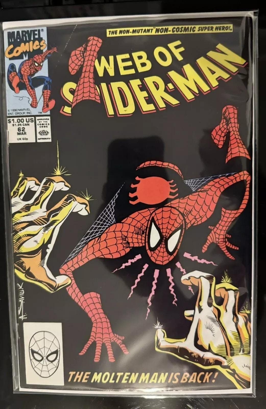 WEB Of SPiDERMAN #62 from 1990; (VF-NM 9.0) Direct Edition