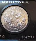 1970 Canada CASED Nickel Dollar, Manitoba Centenary, Features Queen Elizabeth II