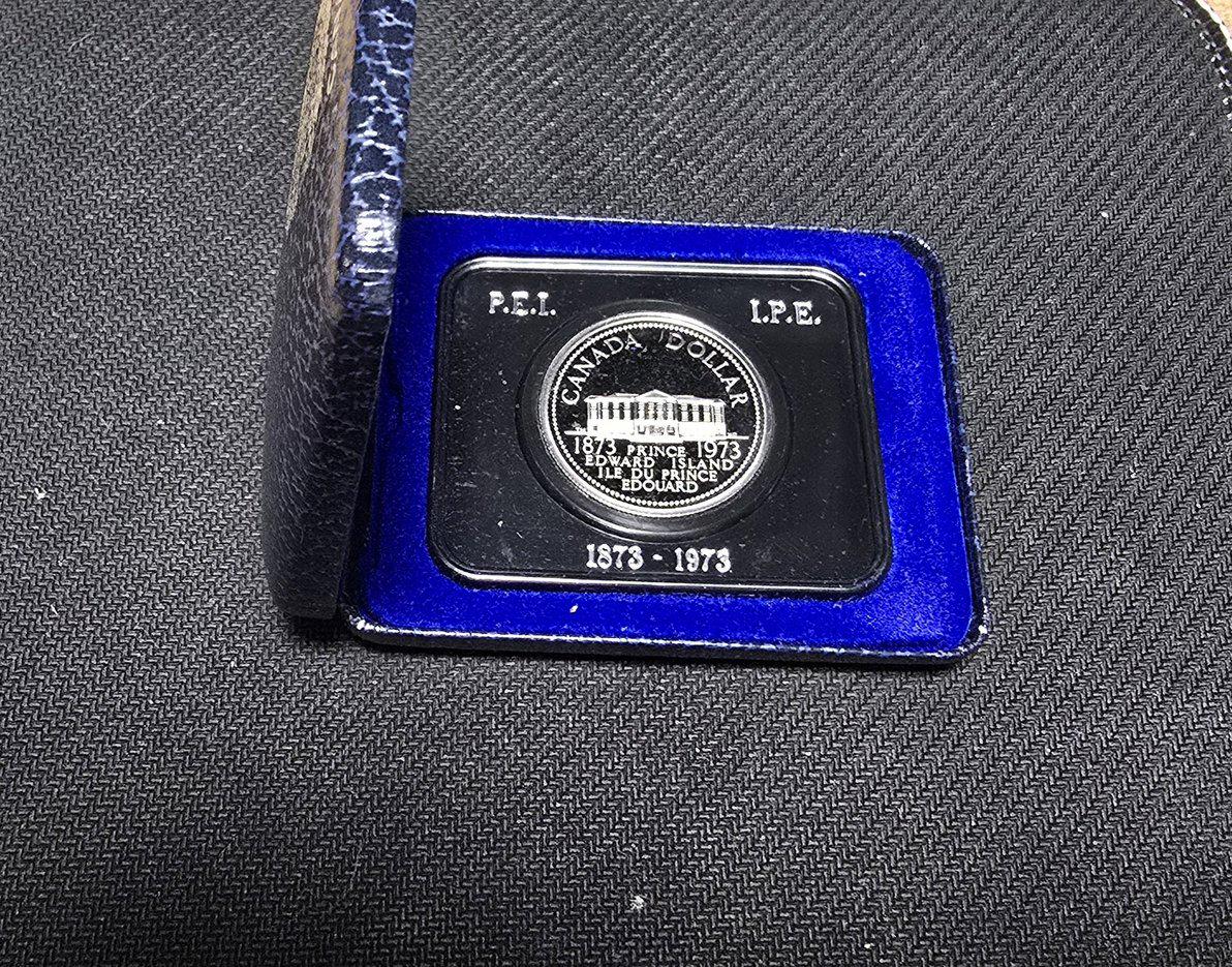 1973 Canada CASED Nickel Dollar, PEI Centenary, Features Queen Elizabeth II