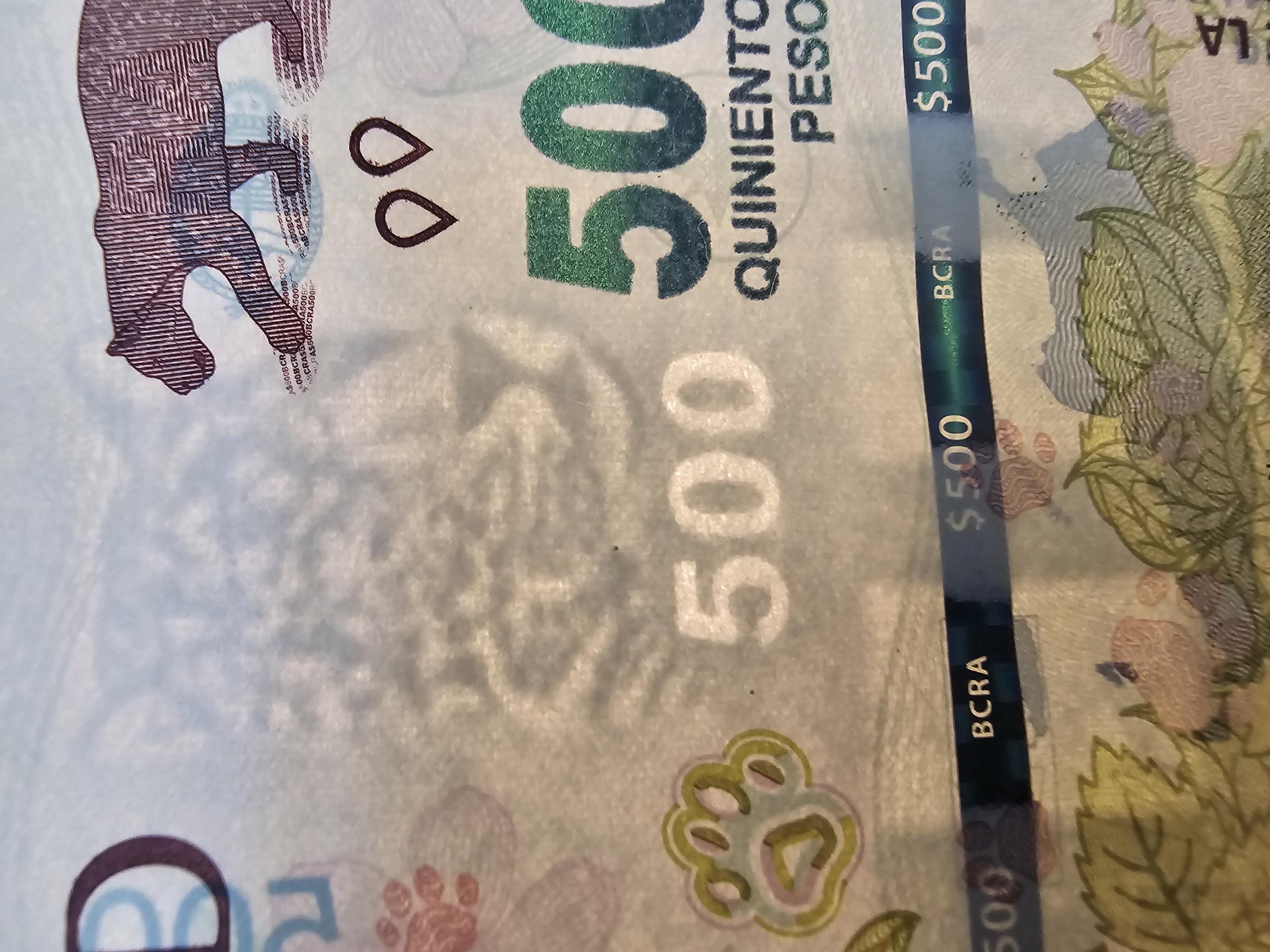 Argentina 500 Pesos, B-421c, UNCIRCULATED, 2020; features a Jaguar Cub and Adult