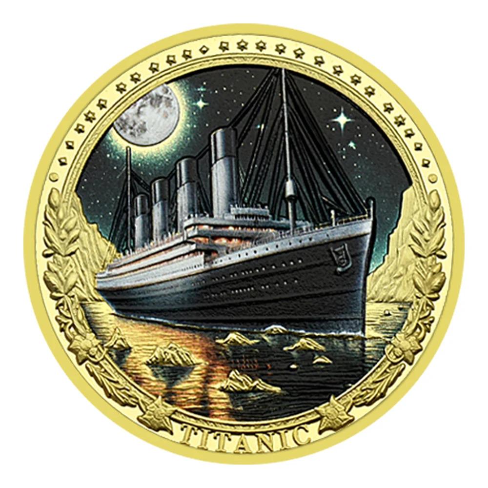 TITANIC ~ Stunning Color and .9999 Gold Layered Commemorative FANTASY Coin ~ In Special Capsule - Challenge Coin