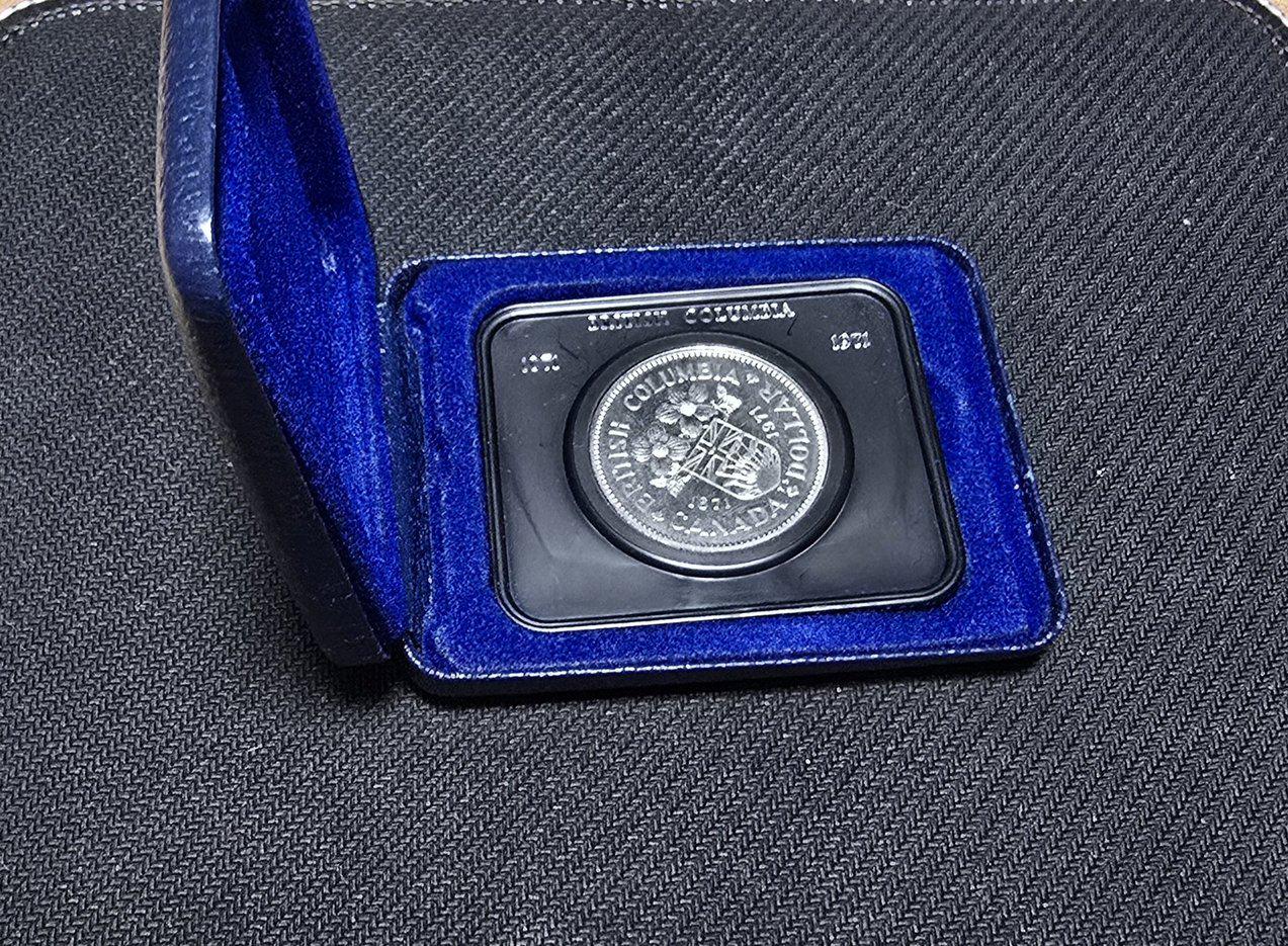 1971 Canada CASED Nickel Dollar, BC Centenary, Features Queen Elizabeth II