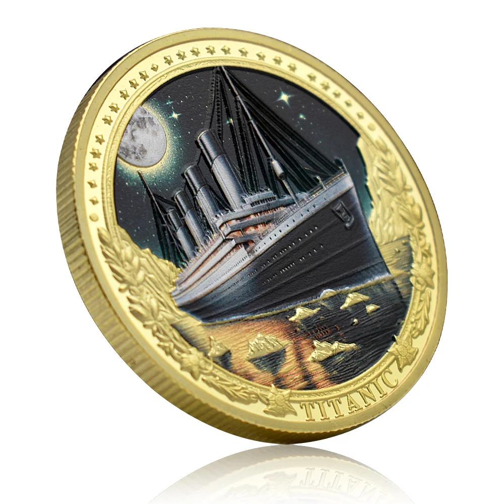 TITANIC ~ Stunning Color and .9999 Gold Layered Commemorative FANTASY Coin ~ In Special Capsule - Challenge Coin