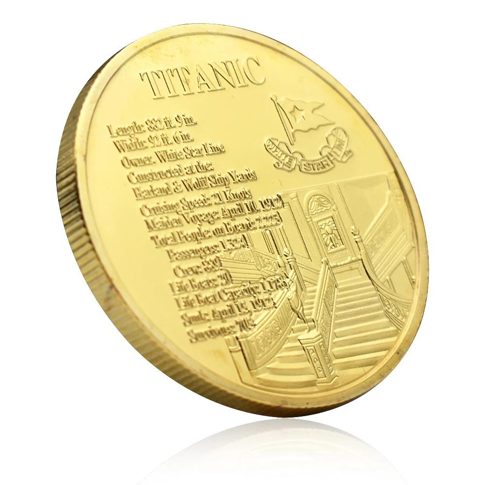 TITANIC ~ Stunning Color and .9999 Gold Layered Commemorative FANTASY Coin ~ In Special Capsule - Challenge Coin