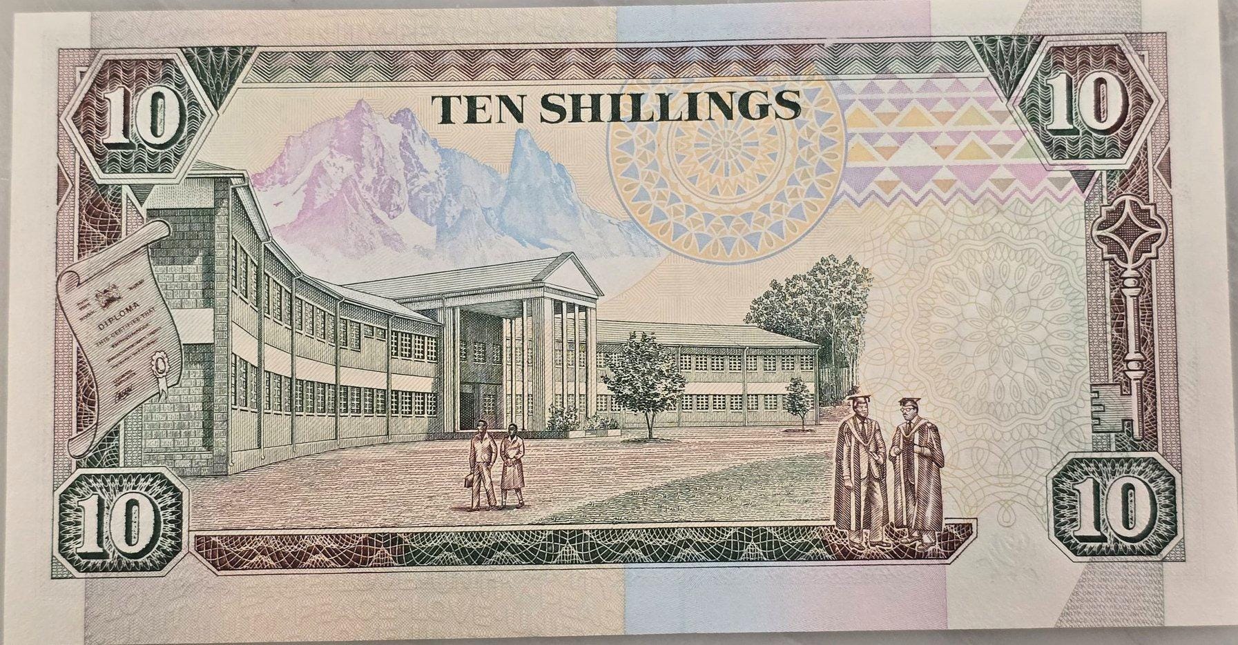 KENYA 10 Shillings, P24e; UNCIRCULATED, 1993; featuring School and Students