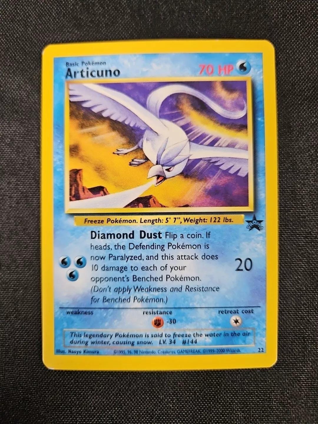 ARTICUNO (LP-Nm) Pokemon Black Star Promo #22, Toshinao Aoki ERROR, Legendary Bird