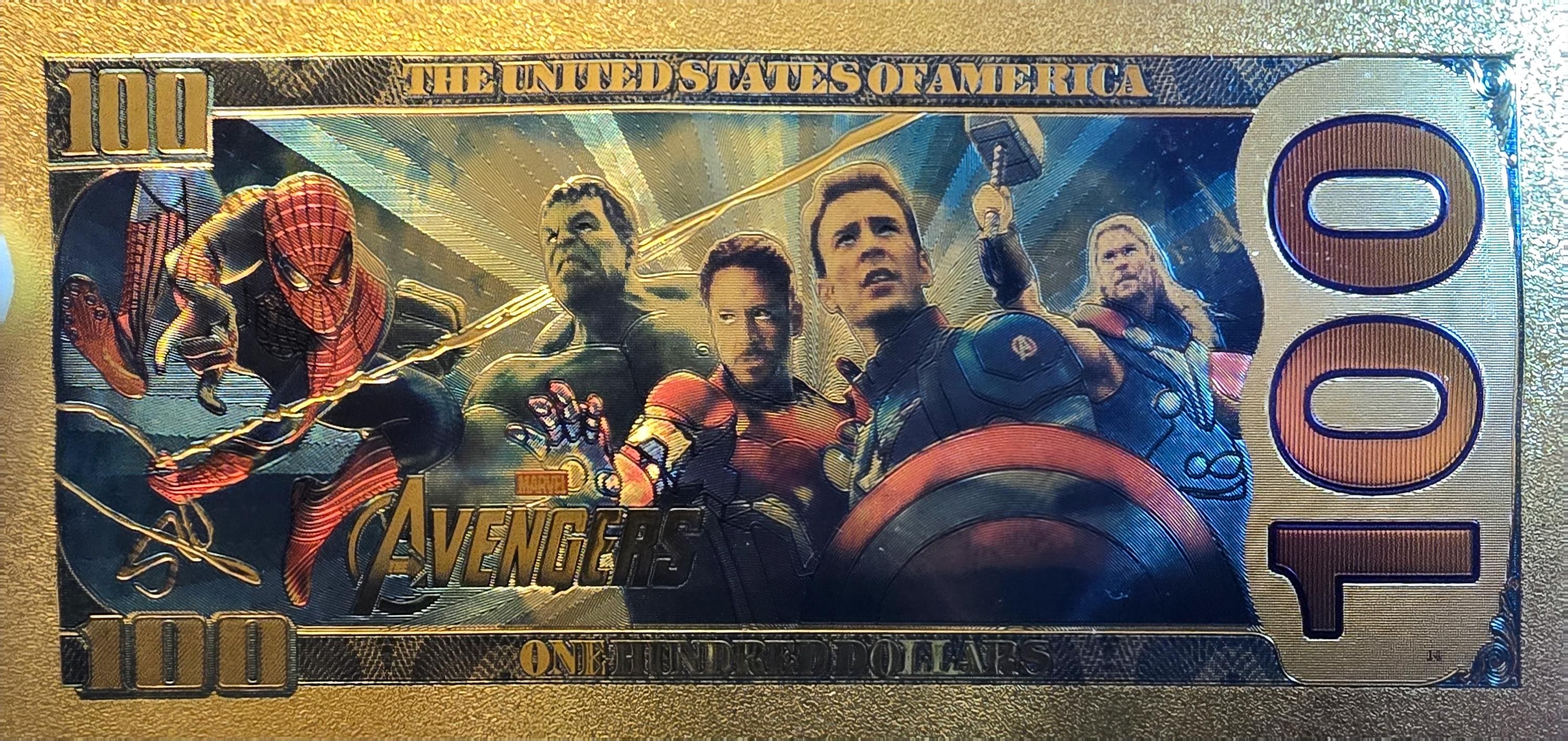 The INCREDIBLE HULK: With the Avengers, .9999 GOLD Foil Fantasy Note; Very nice design and quality; Comes in a collector display holder