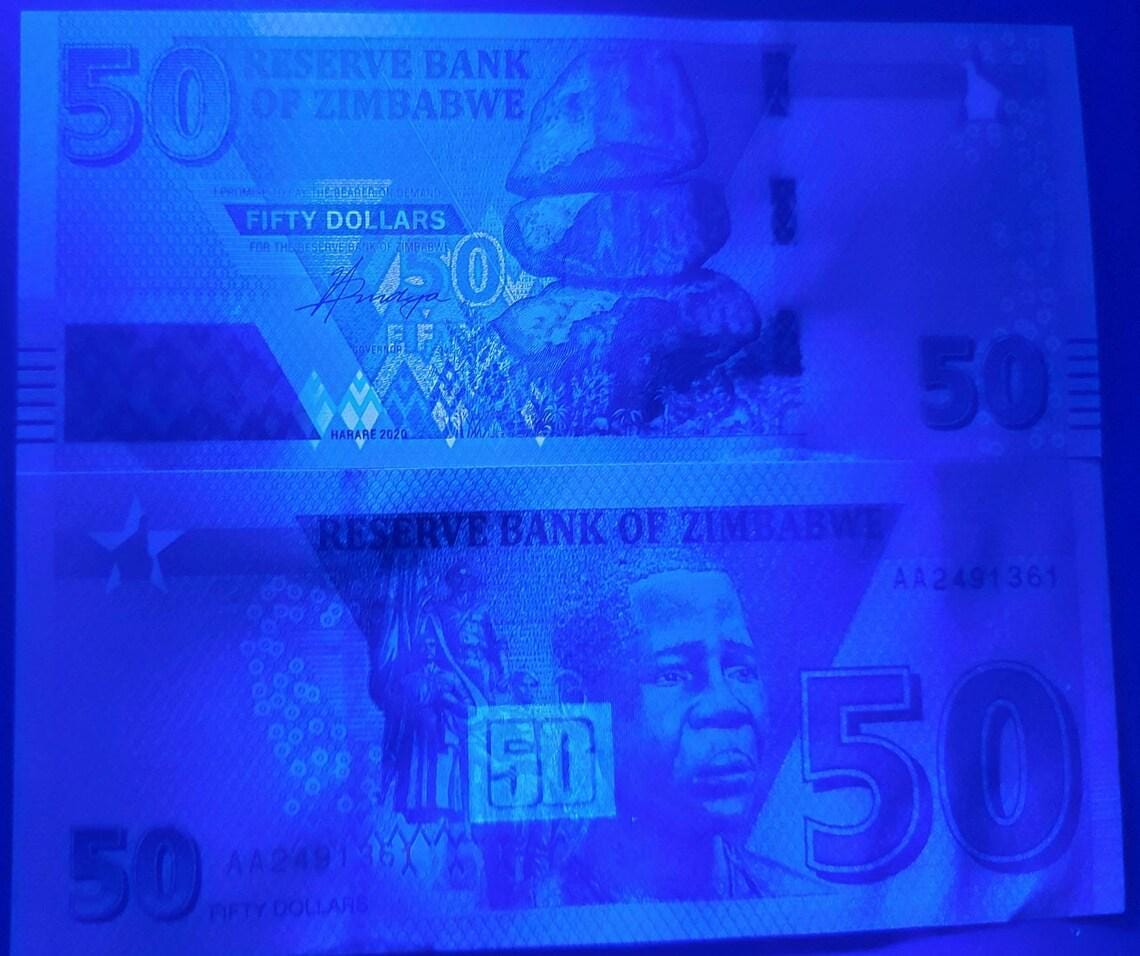 Zimbabwe 50 Dollars, B-196b, UNCIRCULATED from 2020, First prefix "AA"