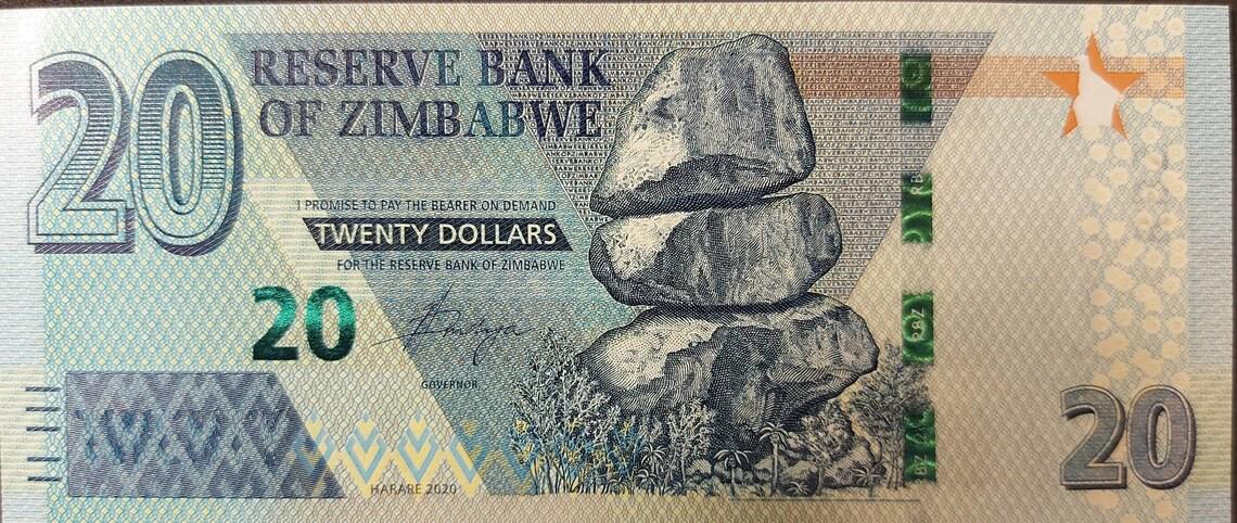 Zimbabwe 20 Dollars, B-195, UNCIRCULATED from 2020, Elephant