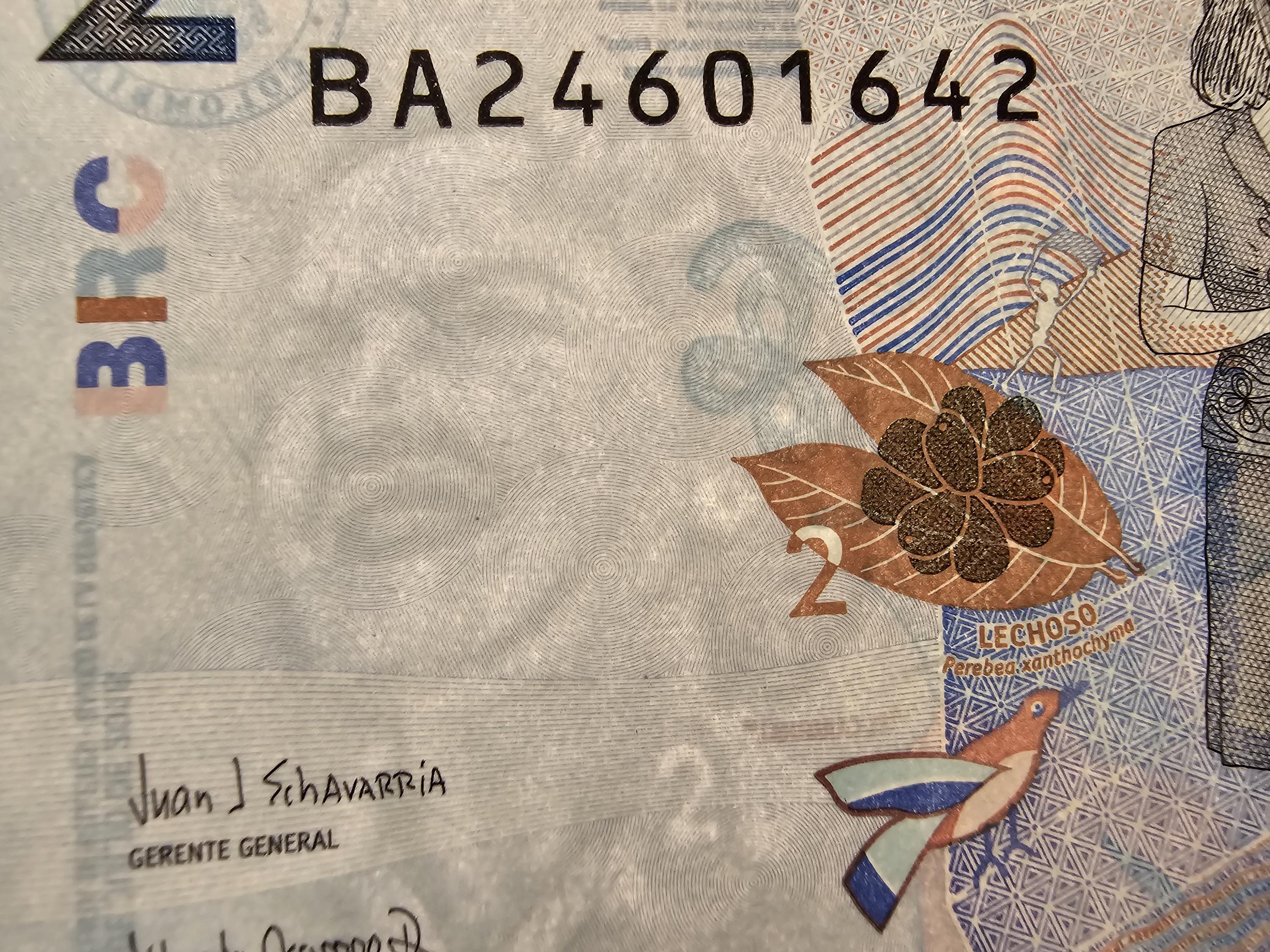 COLOMBIA 2000 Pesos B-993d, UNCIRCULATED, 2018; features birds; Debora Cristales