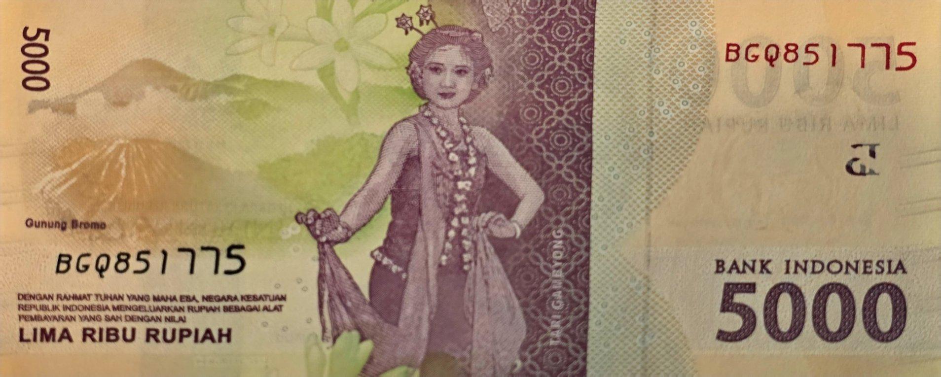 Indonesia 5000 Rupiah, B-611d, UNCIRCULATED from 2018; features Tari Gambyong