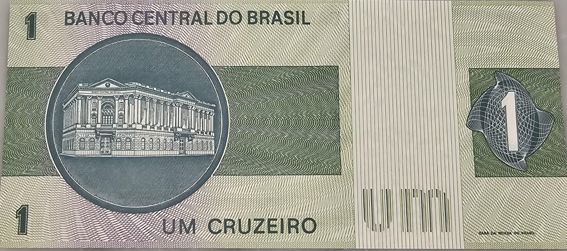 Brazil 1 Cruzeiro, P -191Ab, UNCIRCULATED, 1975, Features Liberty Head