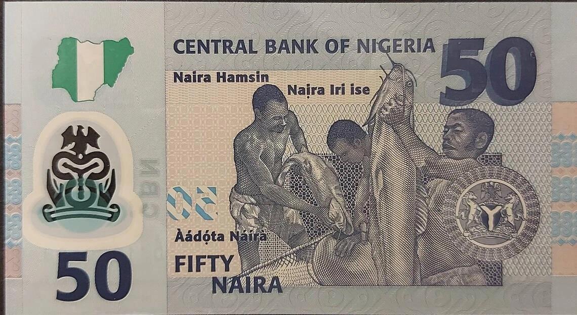 NIGERIA 50 Naira; P-40j, UNCIRCULATED; 2020; features 4 Nigerian Portraits; Fishermen