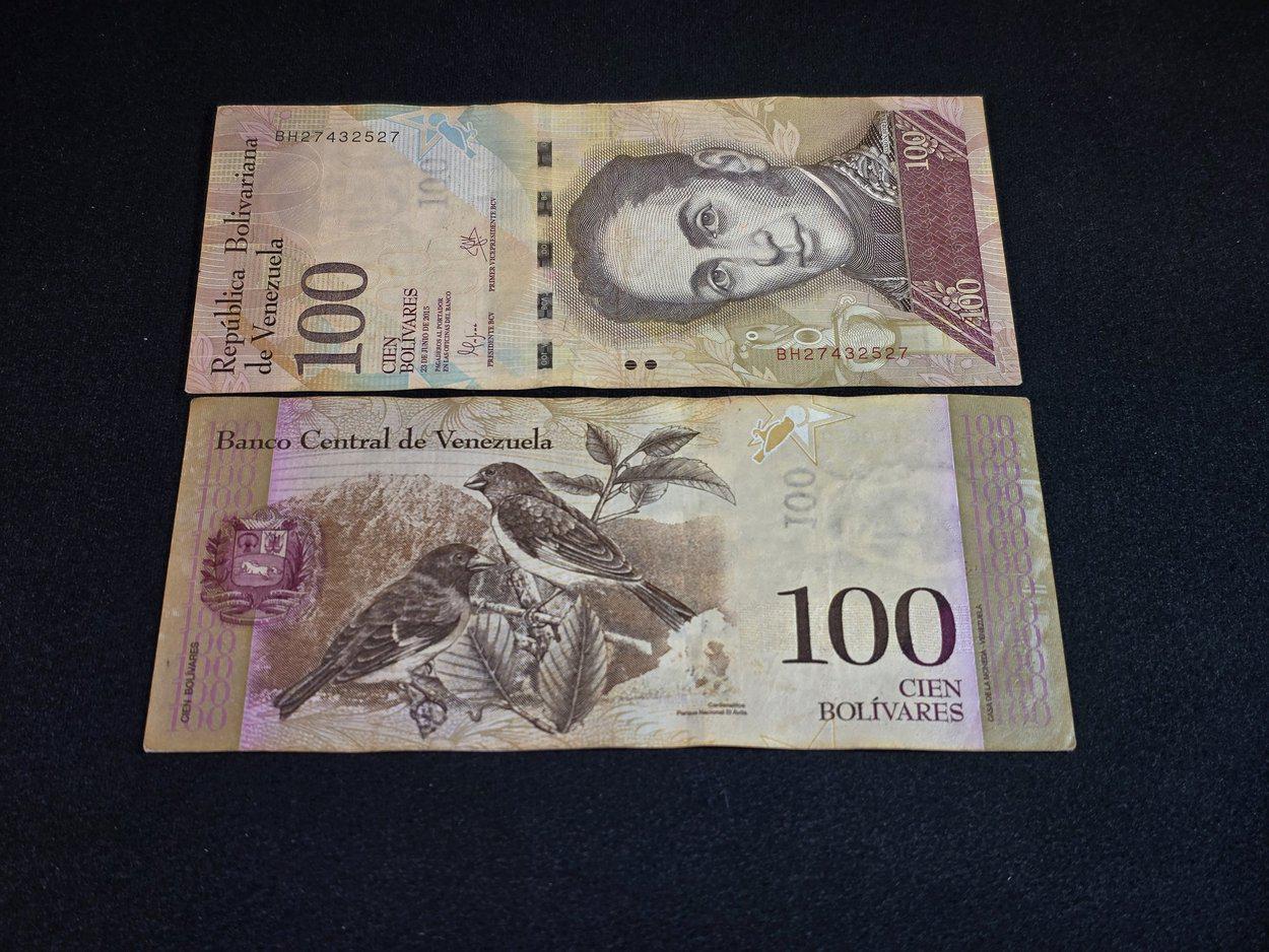Venezuela 100 Bolivares Banknote, P-93i, CIRCULATED from 2015; features Simon Bolivar; 2 Birds