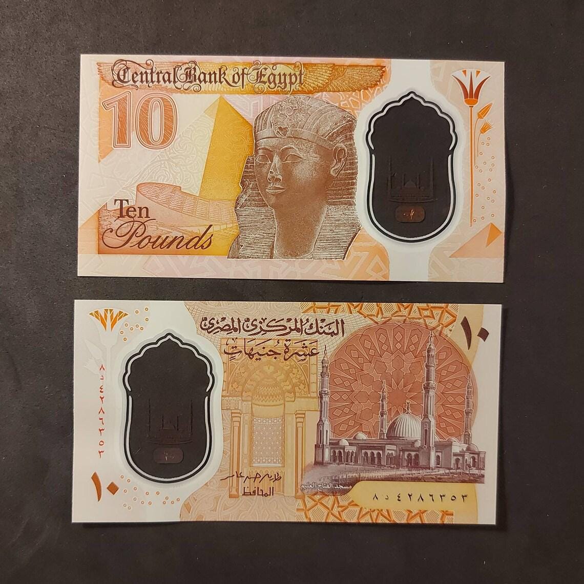 EGYPT 10 Pounds, B-343, UNCIRCULATED, 2022; featuring Egypt's First Polymer Note