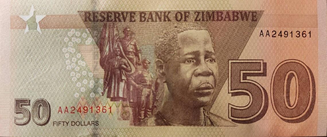 Zimbabwe 50 Dollars, B-196b, UNCIRCULATED from 2020, First prefix "AA"