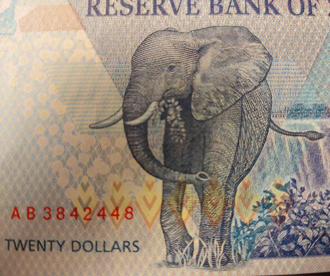 Zimbabwe 20 Dollars, B-195, UNCIRCULATED from 2020, Elephant