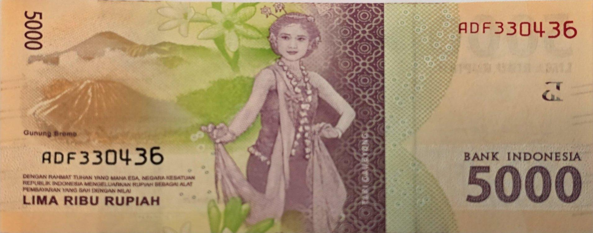 Indonesia 5000 Rupiah, B-611b, UNCIRCULATED from 2017; features Tari Gambyong