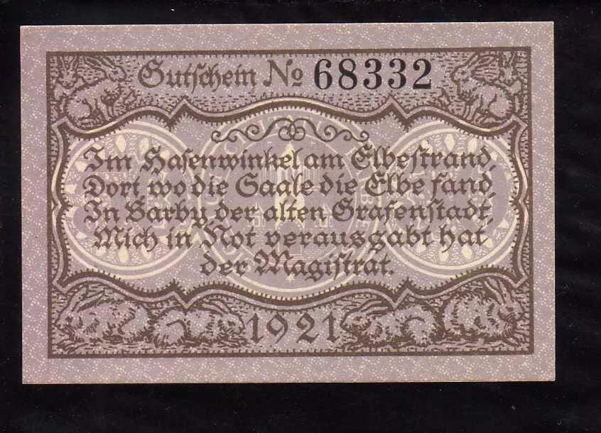GERMAN Notgeld, BARBY 50 Pfennig, Uncirculated from 1921