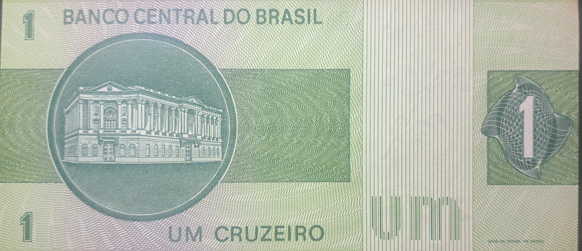Brazil 1 Cruzeiro Banknote; P -191Ac; UNCIRCULATED from 1980; Features Liberty Head