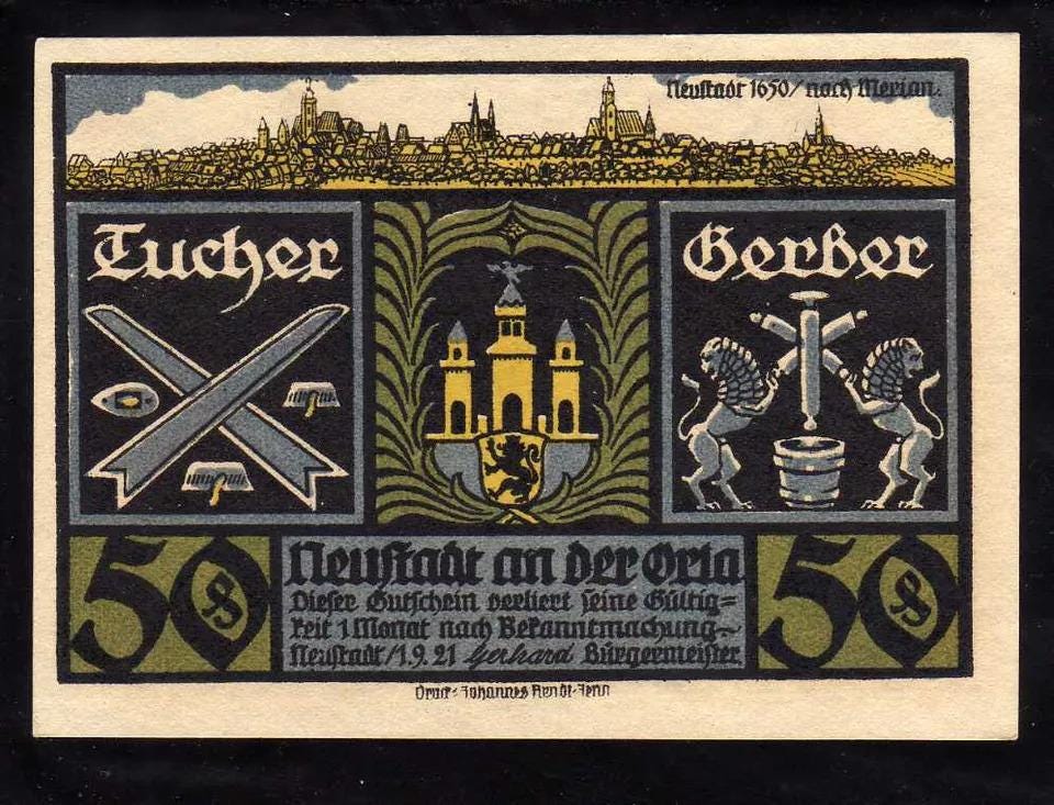 GERMAN Notgeld, NEUSTADT-ORLA 50 Pfennig, Uncirculated from 1921