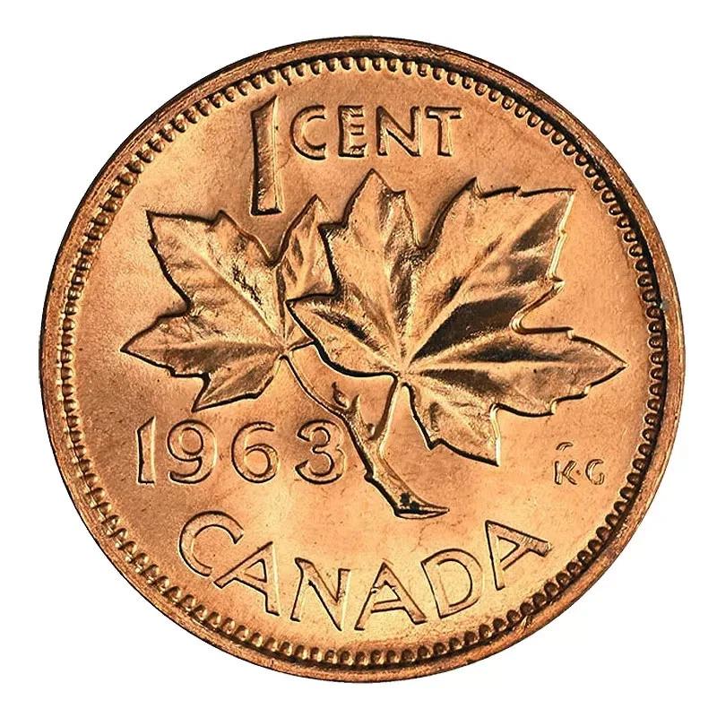 1963 Canadian Penny ~ CHOICE UNCIRCULATED One Cent Coin; Queen Elizabeth II; Copper Penny; High grade coins!