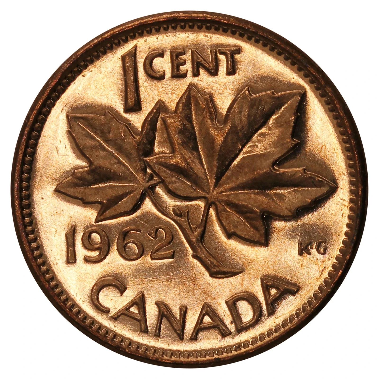 1962 Canadian Penny ~ Brilliantly UNCIRCULATED (BU) One Cent Coin; Queen Elizabeth II; Copper Penny