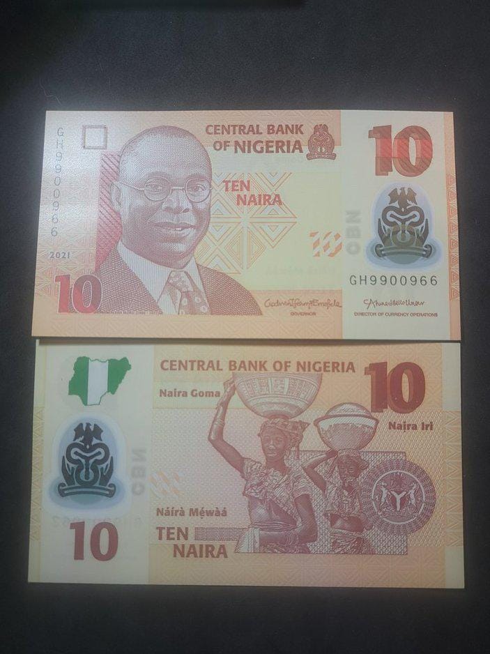 NIGERIA 10 Naira, P-39q, UNCIRCULATED, 2021, features Alvan Ikoku