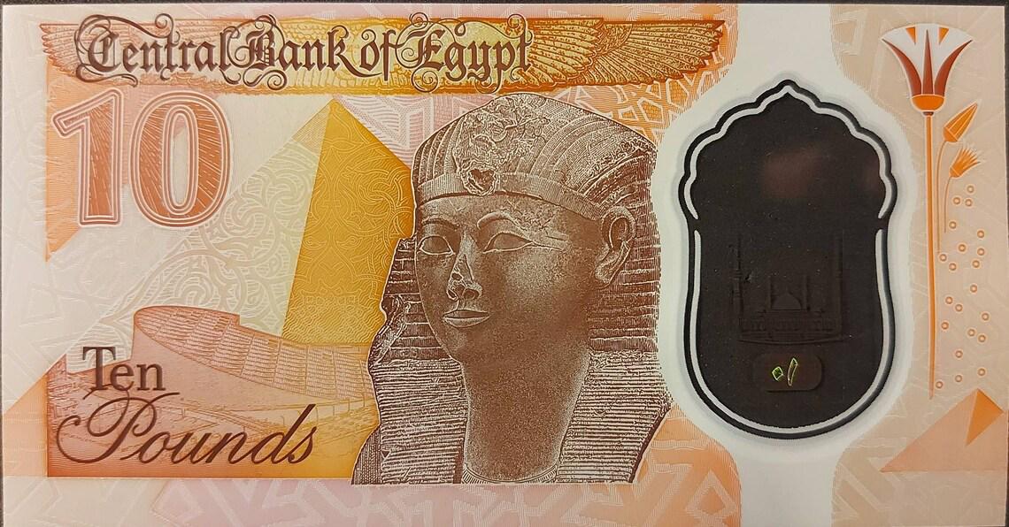 EGYPT 10 Pounds, B-343, UNCIRCULATED, 2022; featuring Egypt's First Polymer Note