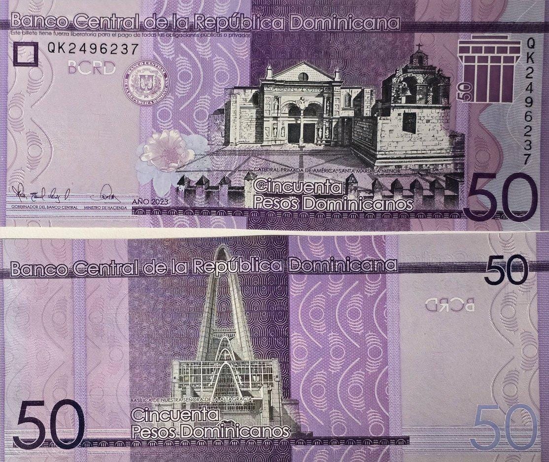 Dominican Republic 50  Pesos Dominicanus, B-727f; UNCIRCULATED, 2023