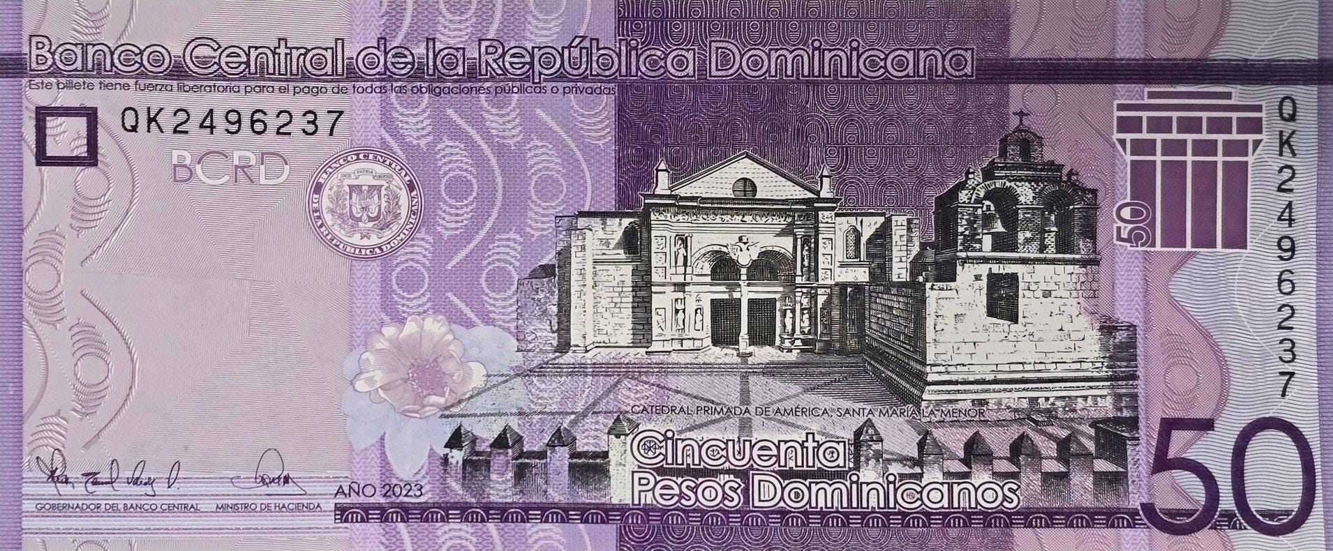 Dominican Republic 50  Pesos Dominicanus, B-727f; UNCIRCULATED, 2023