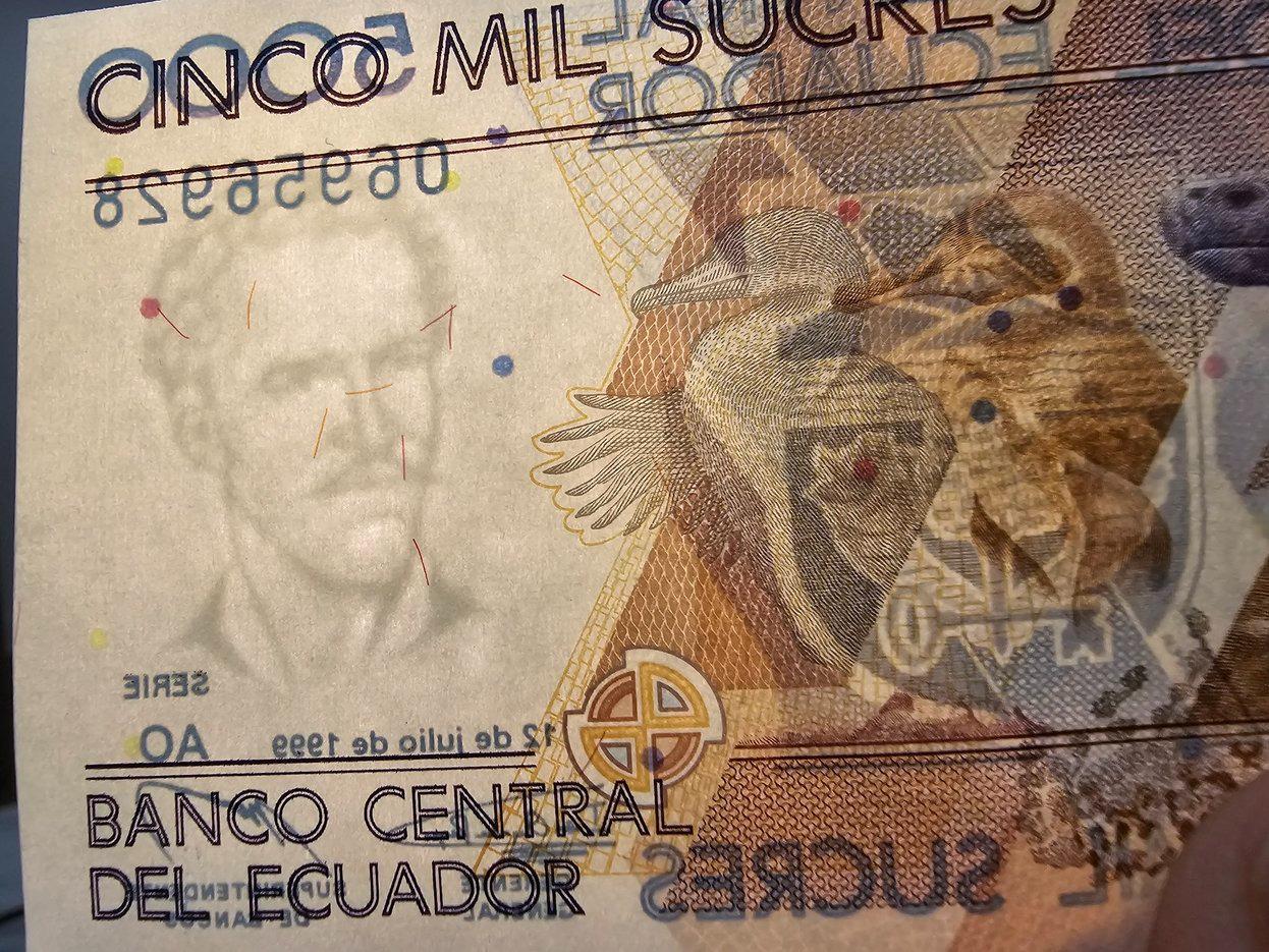 ECUADOR 5000 Sucres, P-126, UNCIRCULATED, 1999; Hard to Find - Penguin and Turtle
