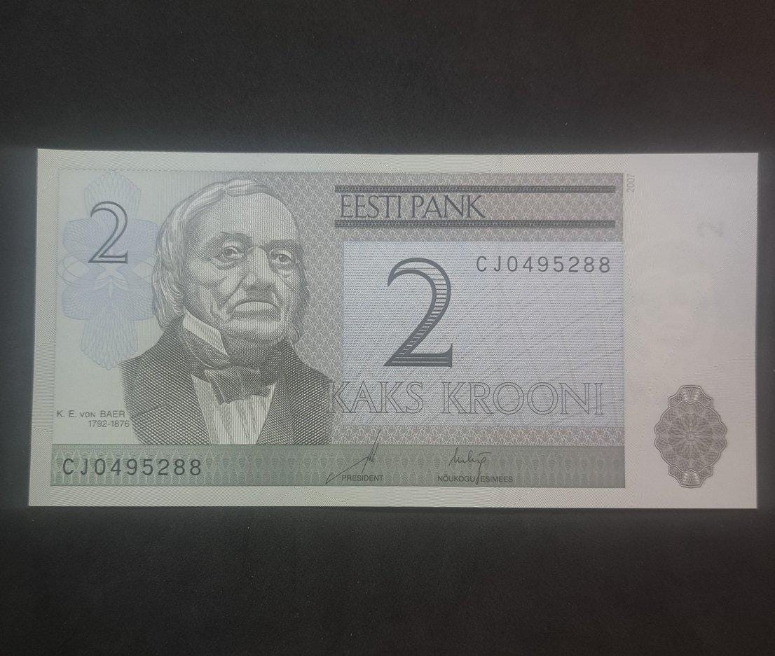 ESTONIA 2 Kroon, P-85b; UNCIRCULATED, 2007; features Tartu University