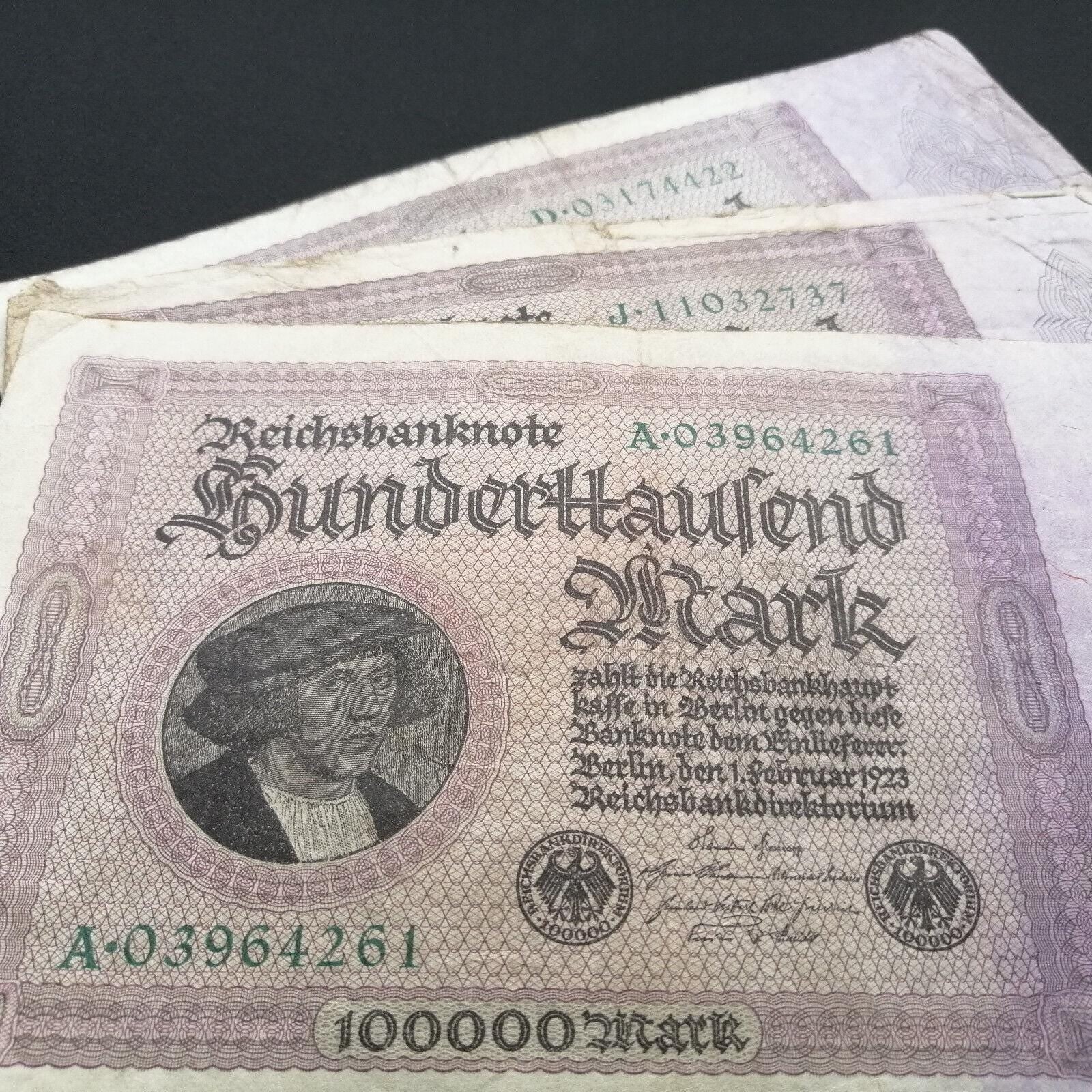 GERMANY 100 000 Marks; p-83a, 1923, Fine to Very Fine; Portrait of a merchant