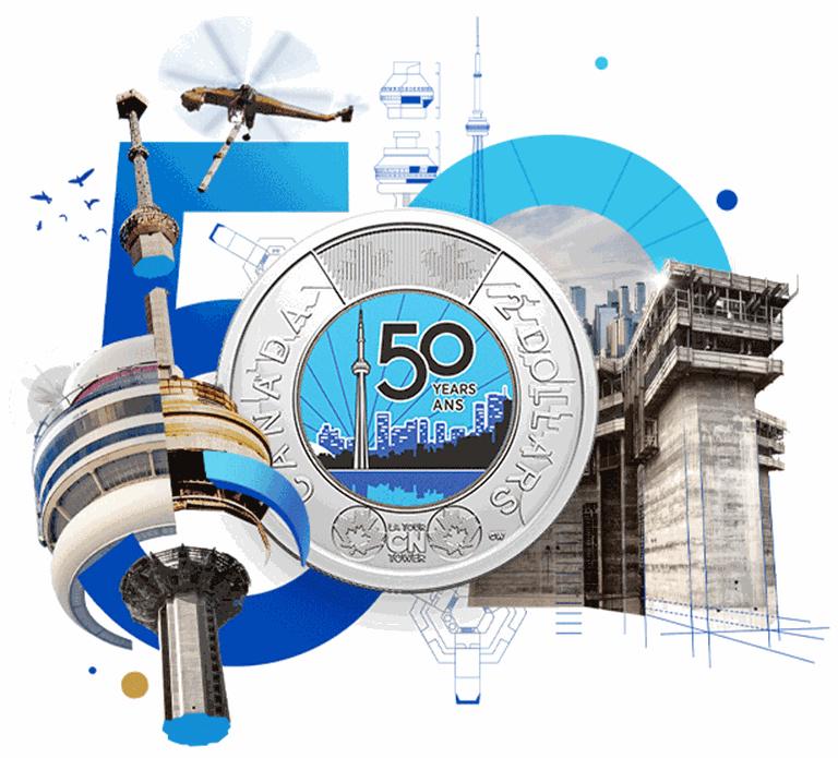 2026 CANADA Set: 50th Anniversary CN Tower Twonies, GLoW-In-The Dark and Non-Colorized, from Special Set, BU