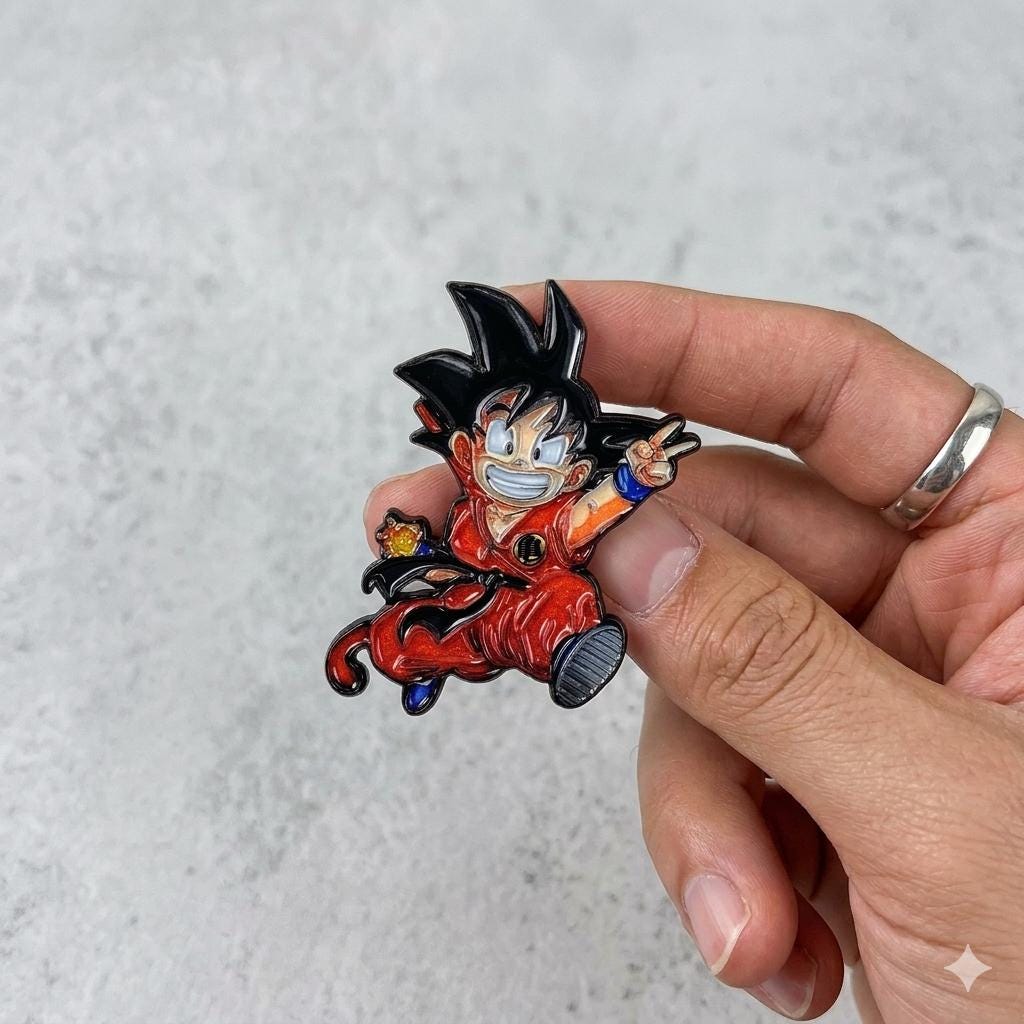 Dragon Ball Z KID GOKU Peace Sign ENAMEL Pin - Fan Collectible