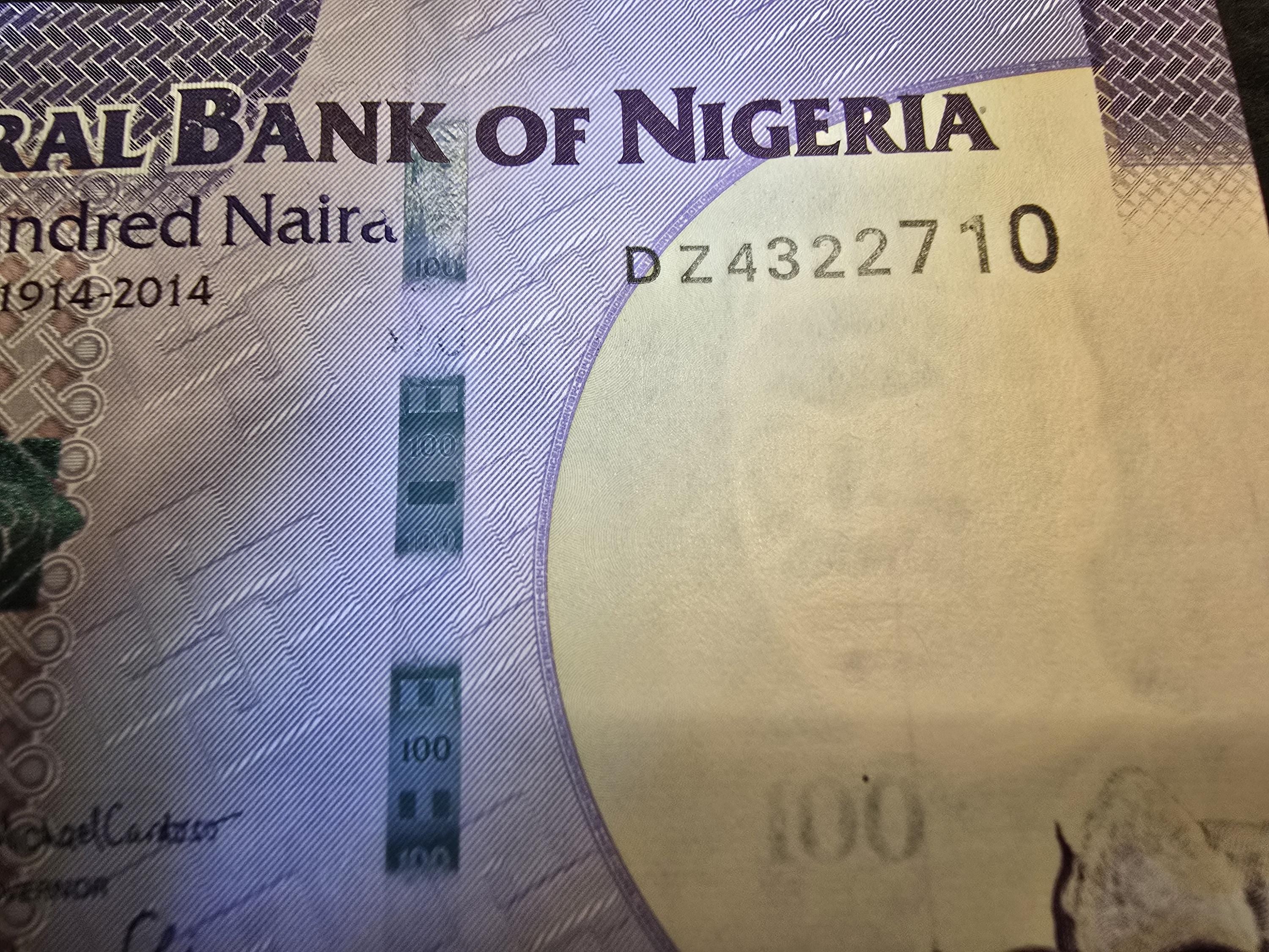 NIGERIA 100 Naira Banknote, B238dz (Replacement Note), UNCIRCULATED, 2024; features World first Internet read banknote