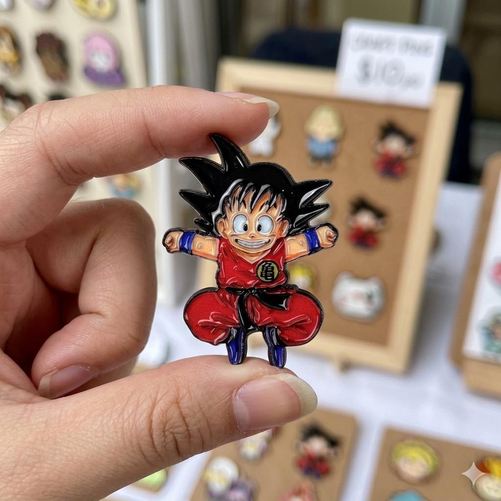 Dragon Ball Z KID GOKU Jumping ENAMEL Pin - Fan Collectible